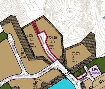 Kuvassa on kaavakartta Ylämyllyntien alueelta.