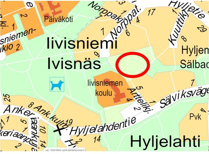 Suunnitteluhankkeen sijainti kartalla