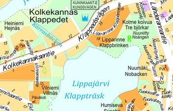 Kuvassa on opaskarttaote suunnittelualueesta.