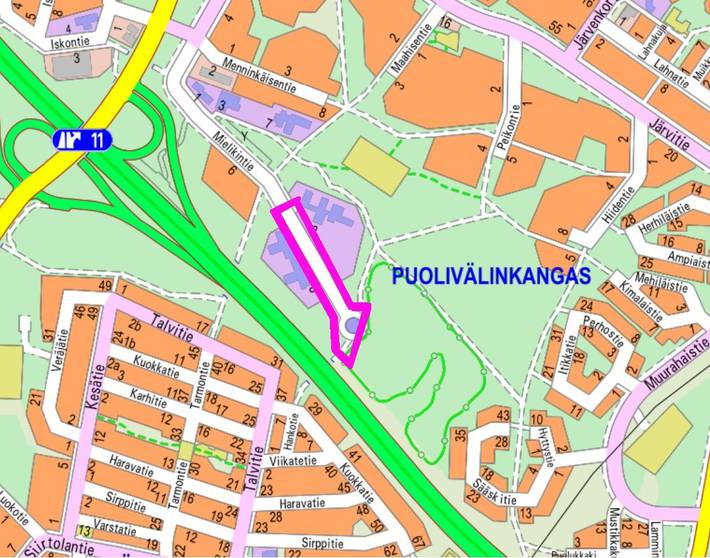 Suunnittelualueen likimääräinen rajaus