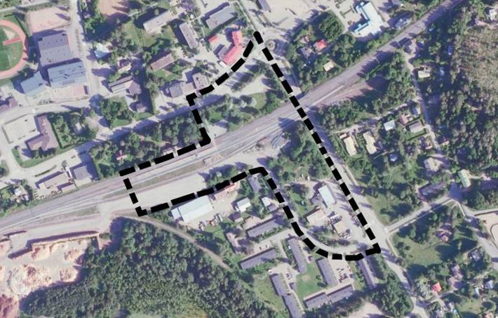 Järvelän aseman ympäristön kaavamuutoksen alue.