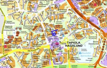 Opaskarttaan on merkitty sinisellä viivalla suunnittelualue.