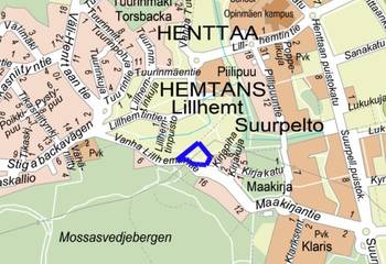 Opaskarttaan on merkitty leikkipaikan sijanti.