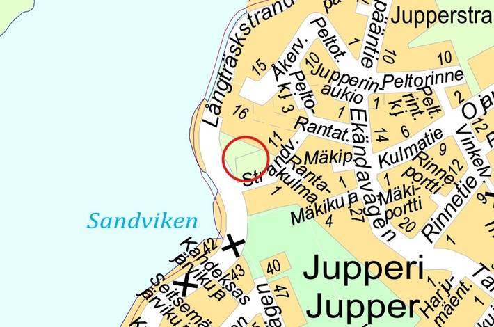 Kuvassa suunnittelualueen sijainti kartalla