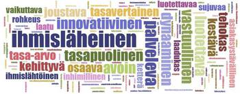 Keski-Suomen maakuntavaltuuston, Keski-Suomen sairaanhoitopiirin ja nuorisovaltuuston tammikuussa 2018 pidetyssä yhteisseminaarissa kerättyjä tavoitemielikuvia palveluiden järjestämisen periaatteista tulevassa maakunnassa.