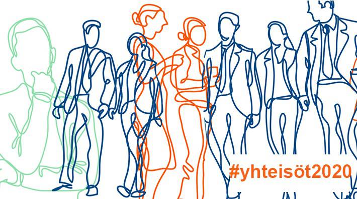 kuvituskuva ja hashtag #yhteisöt2020