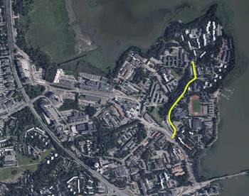 Ilmakuva Otakaaren kadusta ja ympäristöstä