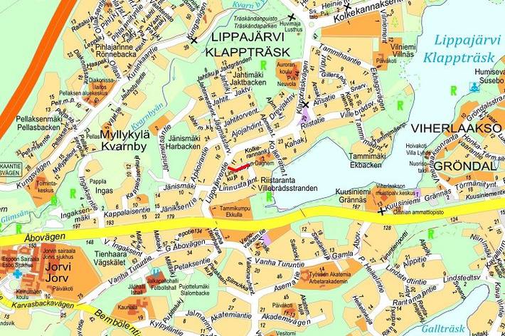 Kuvassa on opaskarttaote Linnustajankujasta. 