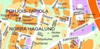 Opaskarttaote leikkipaikan sijannista