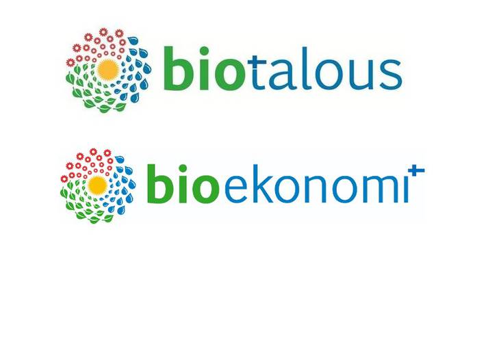 2 logoa: biotalous ja bioekonomi.