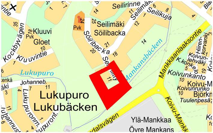 Seiliniityn sijainti kartalla