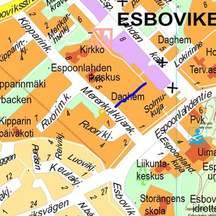 Merenkulkijanpolun sijainti kartalla