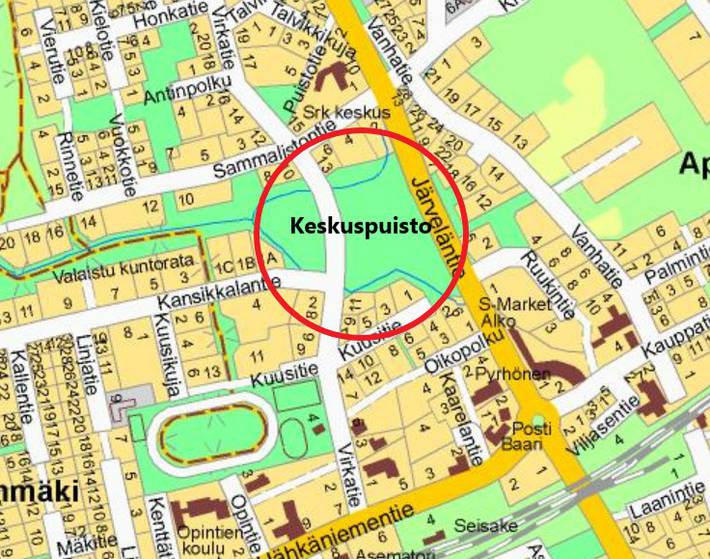 Sijainti Kärkölän , Järvelän taajamassa