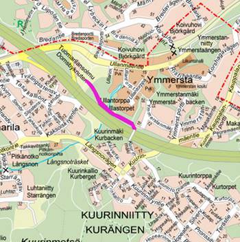 Hankkeen alue kuvattuna kartalla