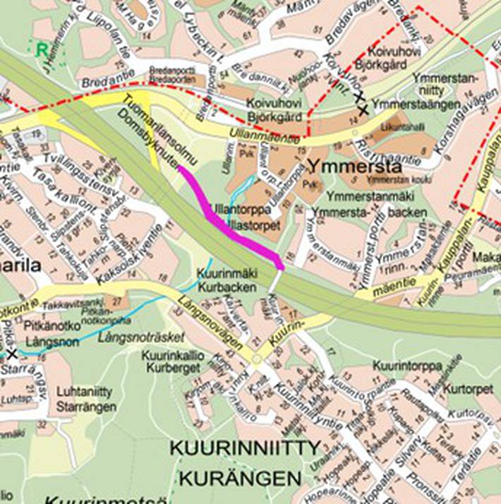 Hankkeen alue kuvattuna kartalla