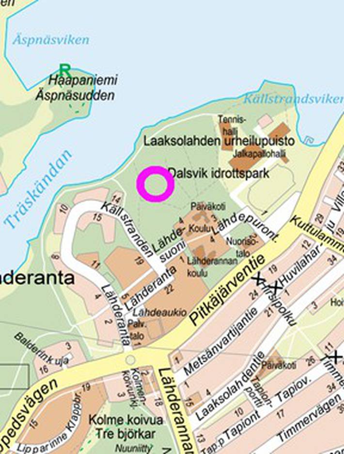 Hankealue merkittynä karttaan